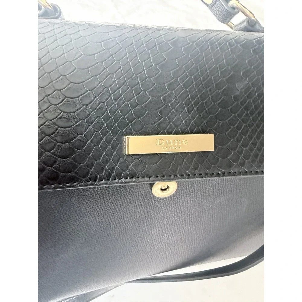 Dune London Satchel Bag Cross Body Top Handle Bag Black Vegan Leather Purse